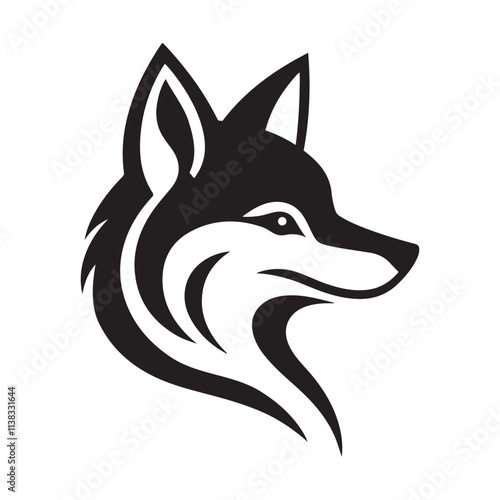 Wolf Head silhouette icon vector art 1 photo