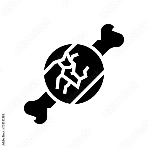 bone crack fracture injury glyph icon vector. bone crack fracture injury sign. isolated symbol illustration