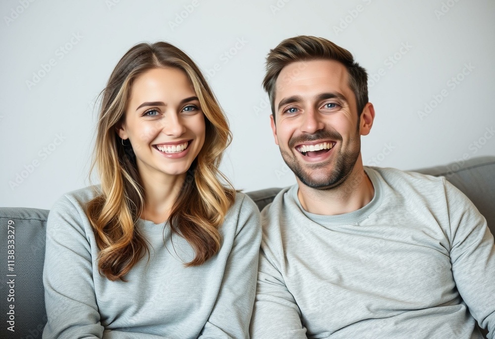 Portrait of two people expressing joy and happiness Portrait of two people expressing joy and happiness