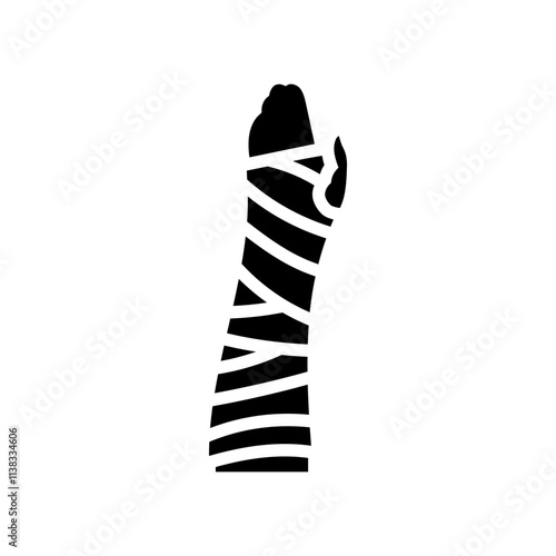 arm cast fracture injury glyph icon vector. arm cast fracture injury sign. isolated symbol illustration
