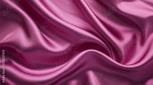 Luxurious Deep Pink Satin Fabric with Elegant Flowing Drapery for Textile Design Inspiration