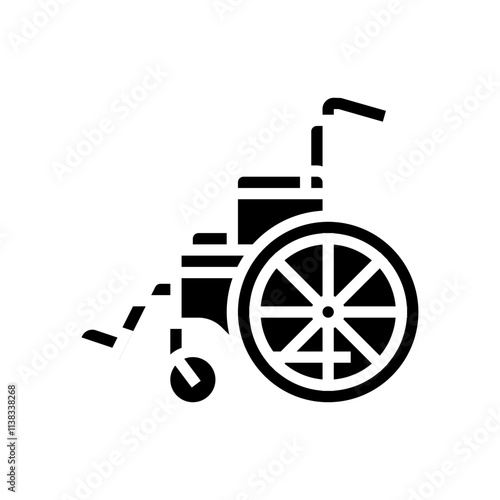 wheelchair fracture injury glyph icon vector. wheelchair fracture injury sign. isolated symbol illustration