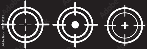 Gun target icon simple trendy flat style line and solid Isolated vector illustration on white background