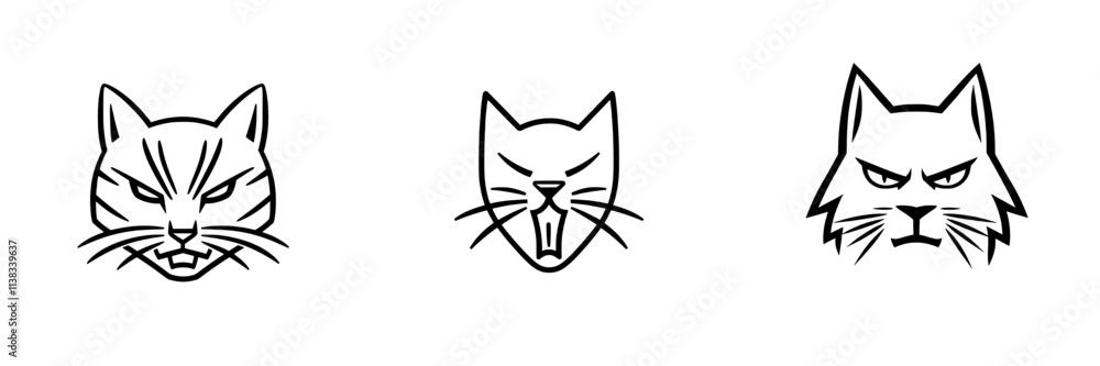 A furious cat, growling with bared teeth and extended claws, exhibits aggression and intensity in this sketch engraving created by generative AI. The black and white image mimics scratch board art. A furious cat, growling with bared teeth and extended claws, exhibits aggression and intensity in this sketch engraving created by generative AI. The black and white image mimics scratch board art.