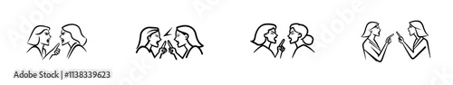 A female boss or mother yelling at an employee or daughter, depicted in a sketch engraving generative AI fictional character PNG illustration. Scratch board imitation. Black and white image.