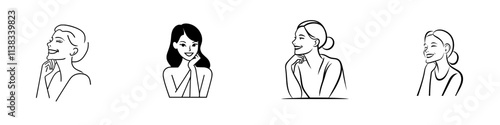 A charming, playful young woman with a beautiful smile is depicted in a sketch, flirtatiously biting her little finger, rendered in a black and white generative AI illustration with a scratchboard