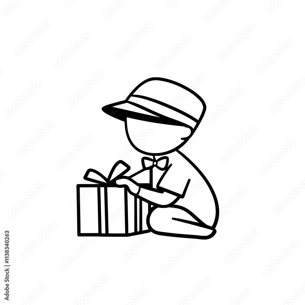 A child getting a present, reminiscent of classic holiday scenes and nostalgic childhood memories, illustrated as a black and white scratch board imitation engraving generated by AI. A child getting a present, reminiscent of classic holiday scenes and nostalgic childhood memories, illustrated as a black and white scratch board imitation engraving generated by AI.