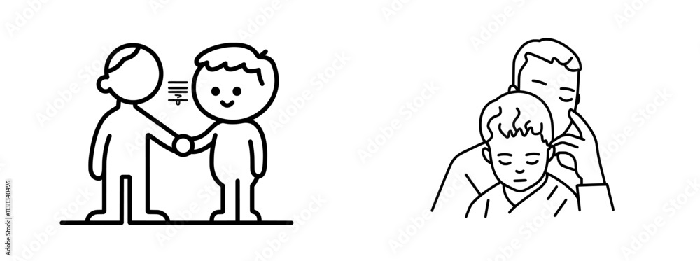 A medical science educational diagram showing a non-contact infrared thermometer measuring a baby's temperature, depicted in a hand-drawn schematic raster style. A medical science educational diagram showing a non-contact infrared thermometer measuring a baby's temperature, depicted in a hand-drawn schematic raster style.