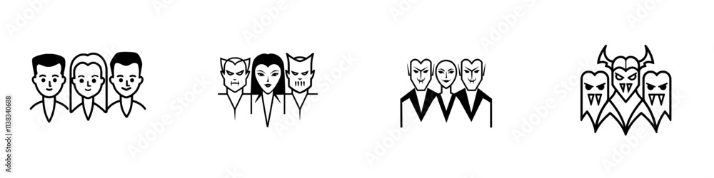 A trio of elegant gothic vampires, dressed in sophisticated attire, depicted in a sketch engraving that evokes a dark, mysterious, and classic horror theme, created with generative AI as a raster A trio of elegant gothic vampires, dressed in sophisticated attire, depicted in a sketch engraving that evokes a dark, mysterious, and classic horror theme, created with generative AI as a raster