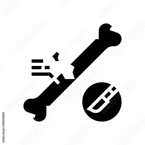orthopedic surgery fracture injury glyph icon vector. orthopedic surgery fracture injury sign. isolated symbol illustration