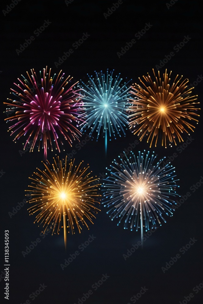 Naklejka premium fireworks on the background