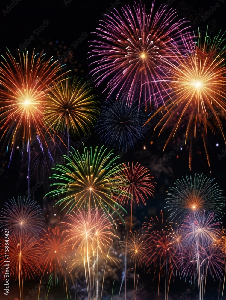 fireworks in the night sky