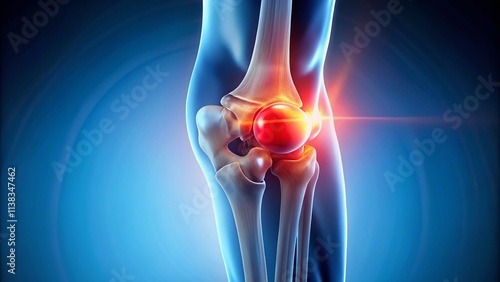 Minimalist Image: Swollen, Inflamed Knee Joint - Arthritis Pain Relief photo