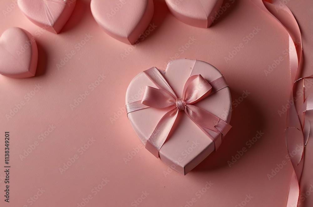 heart shaped gift box with pink ribbon heart shaped gift box with pink ribbon