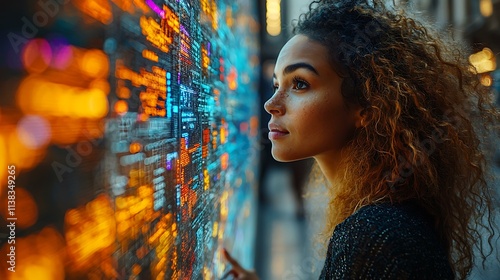 A diverse team of professionals brainstorming with AI-generated insights visualized on a digital board