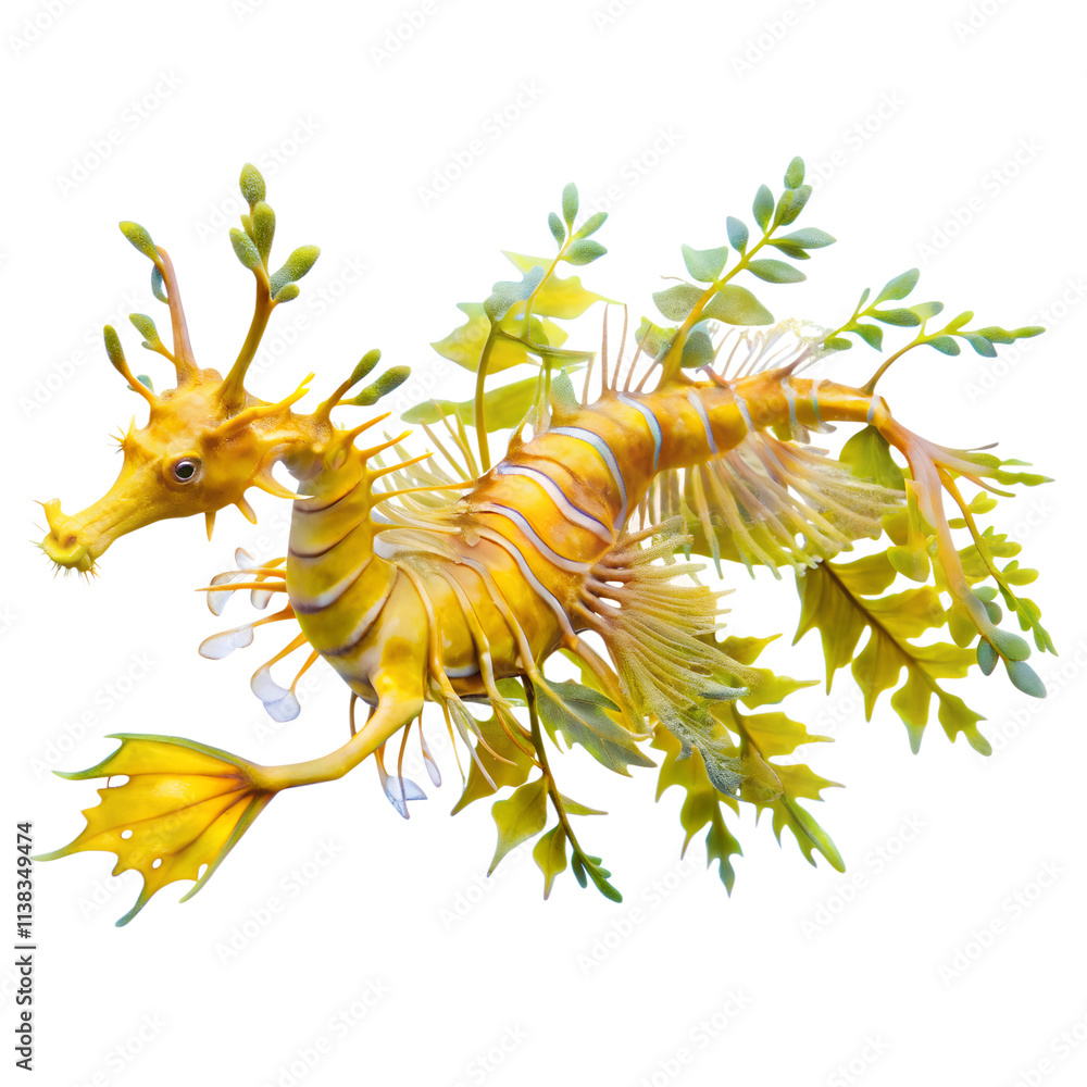 Obraz premium Leafy Seadragon, isolated on transparent background