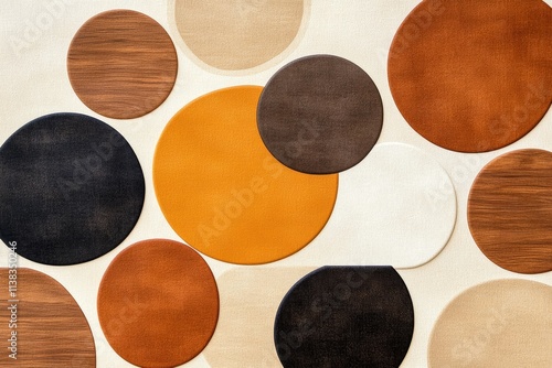 A clean design of overlapping circles symbolizing family connection, drawn in warm hues and a smooth, modern style photo