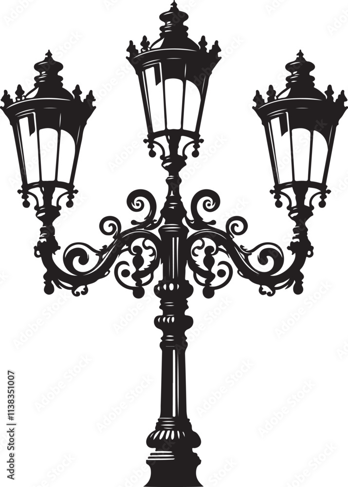 Street lamp isometric icon urban light post vector image Street lamp isometric icon urban light post vector image