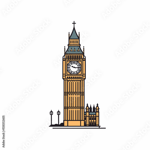 Big Ben hand-drawn comic illustration