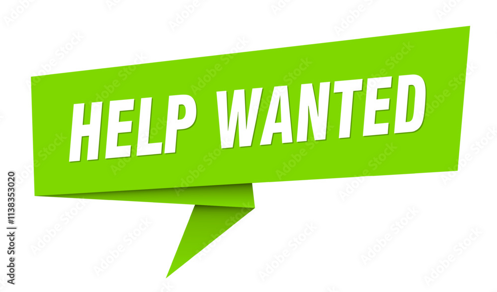 HELP WANTED speech bubble. Sticker isolated on transparent background HELP WANTED speech bubble. Sticker isolated on transparent background