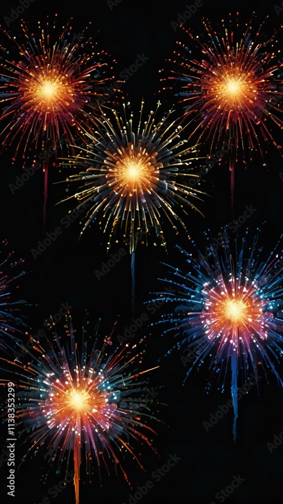 Naklejka premium fireworks in the night sky