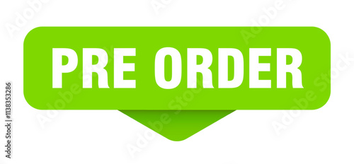 PRE ORDER button. Sticker isolated on transparent background