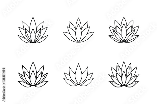 agave icon line art vector illustration
