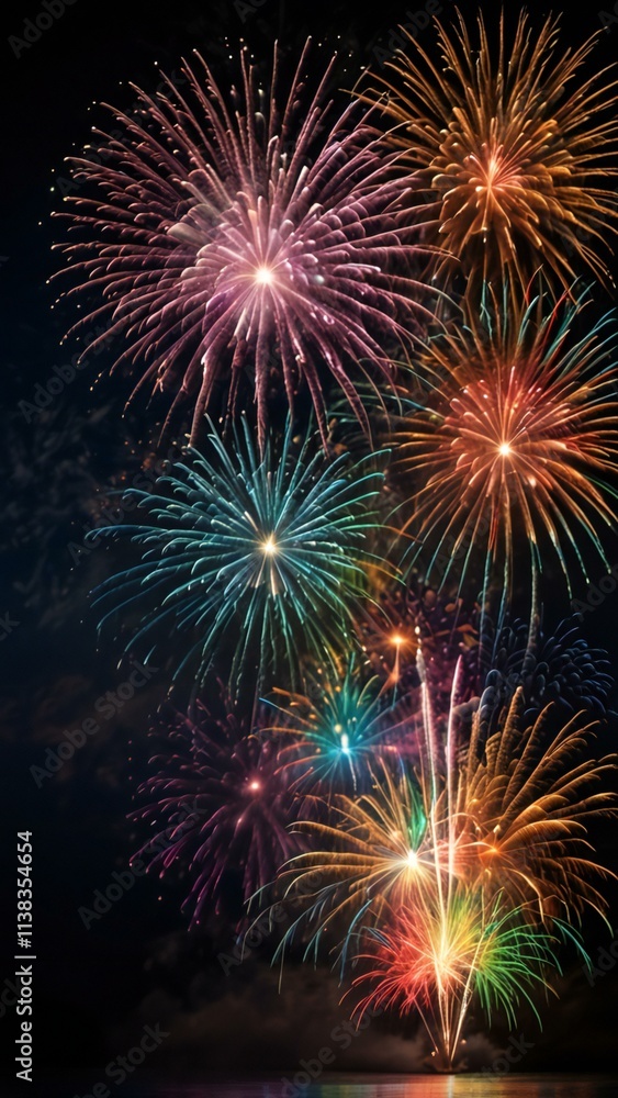 Naklejka premium fireworks in the night sky