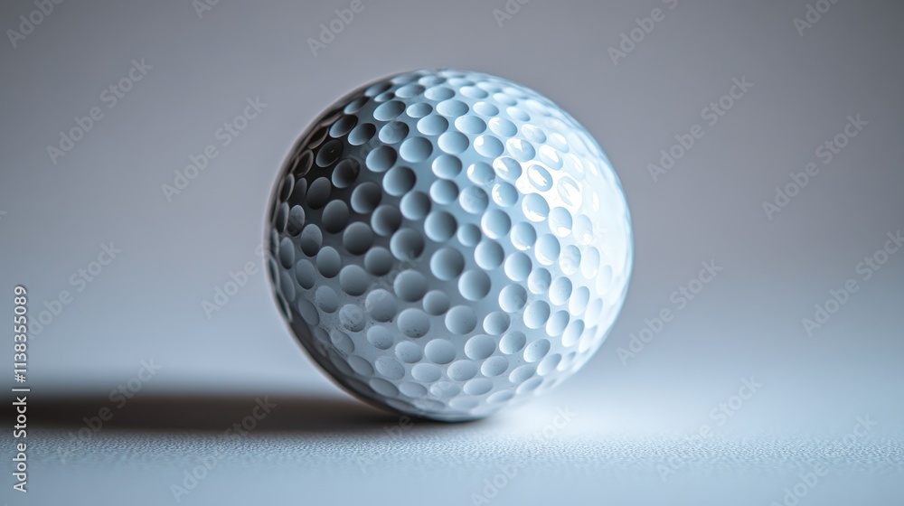 Close-up of a golf ball on a plain surface. Close-up of a golf ball on a plain surface.