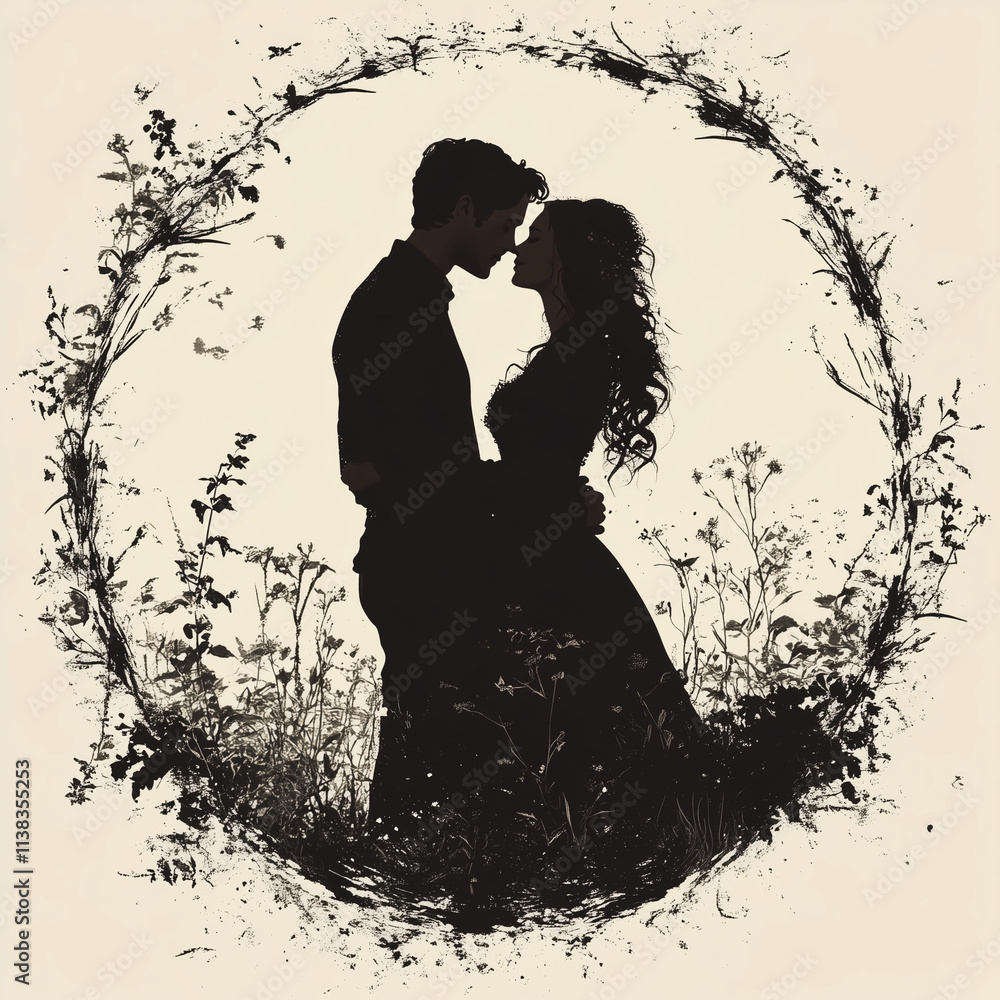 silhouette couple kissing silhouette couple kissing