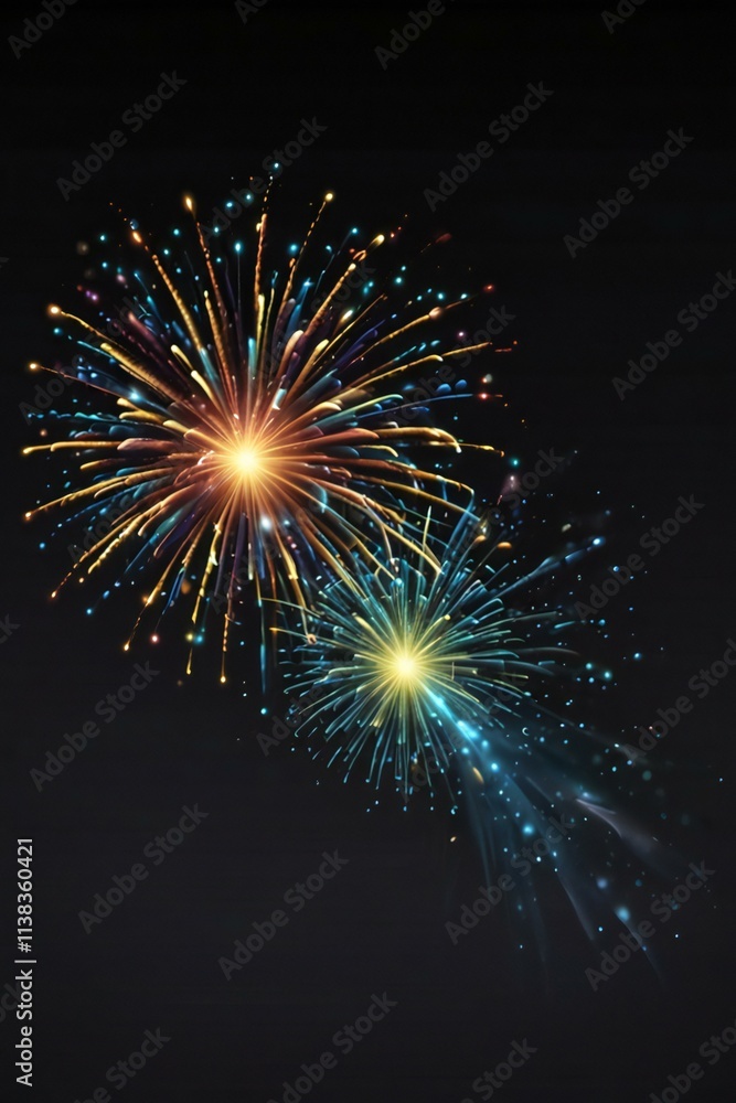 Fototapeta premium fireworks on the night sky