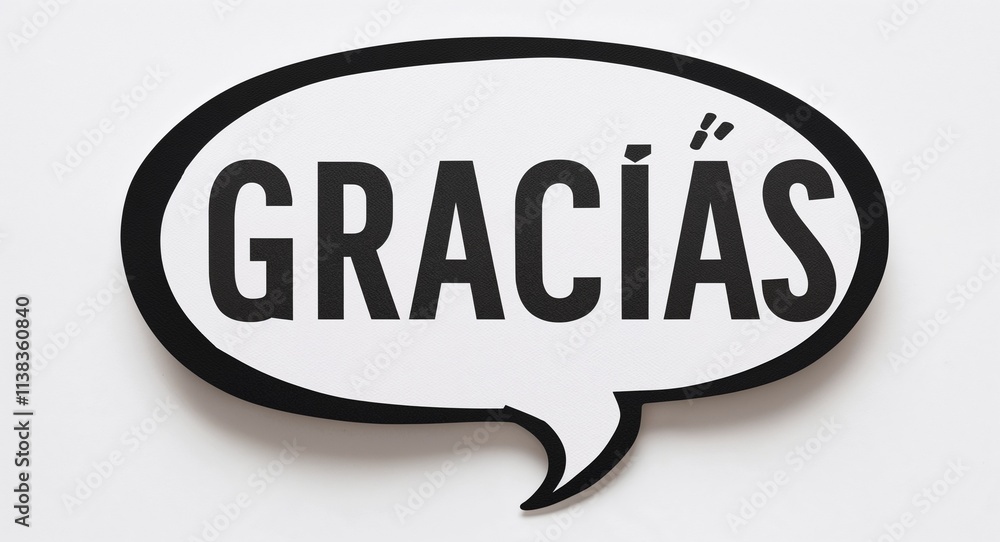 gracias artistic lettering on speech thought bubble in plain white background gracias artistic lettering on speech thought bubble in plain white background
