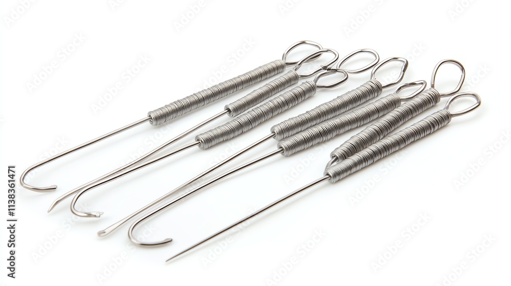 Set of metallic tools on a white isolated background. Set of metallic tools on a white isolated background.
