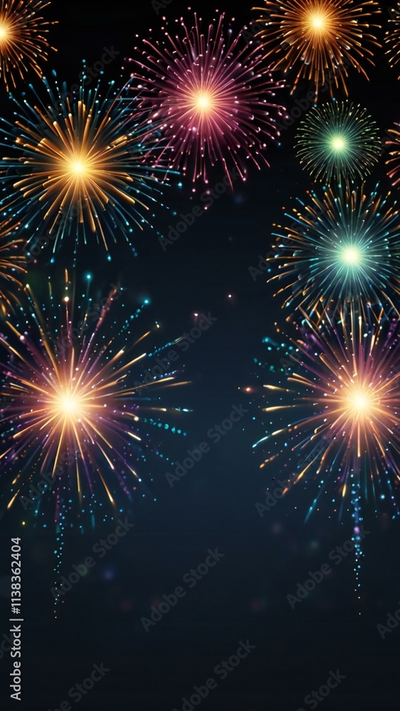 Naklejka premium fireworks on the night sky