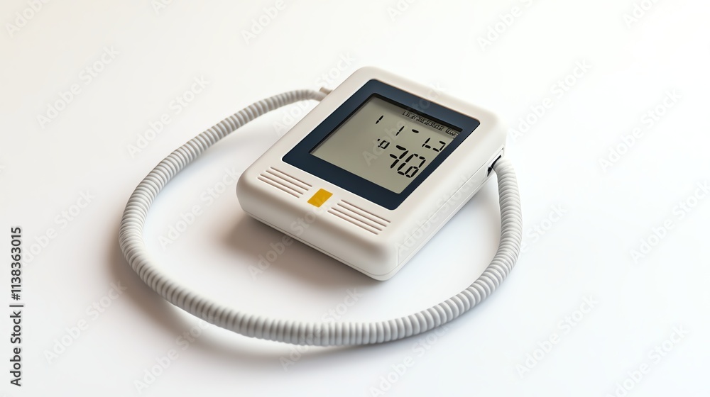Medical device for measuring physiological parameters on a white isolated background. Medical device for measuring physiological parameters on a white isolated background.