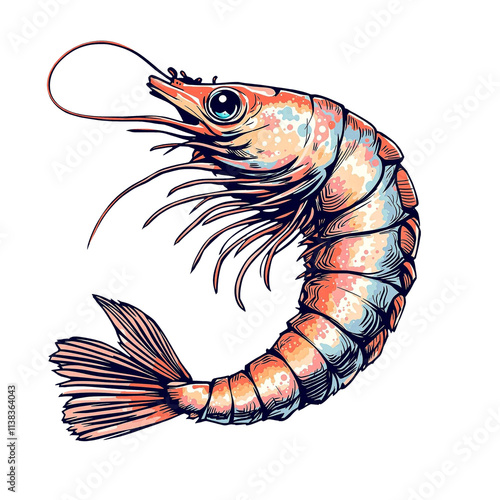 Shrimp seafood Isolated in Transparent Background