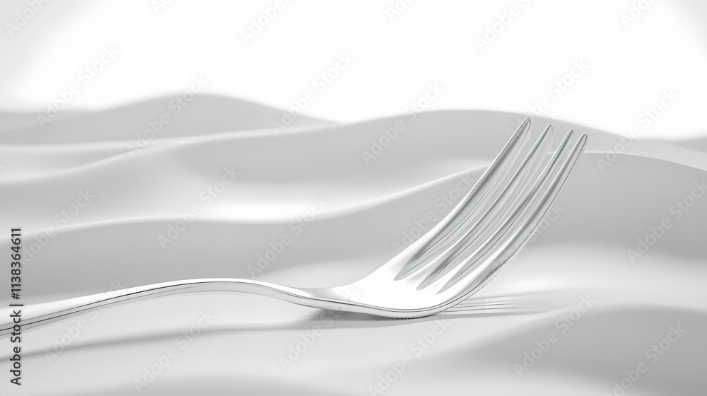Silver fork isolated on white. 3d illustration. single object. Isolated. Illustration