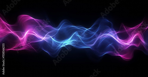 Abstract Glowing Waves of B...