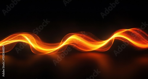 Abstract Orange Wave Light ...