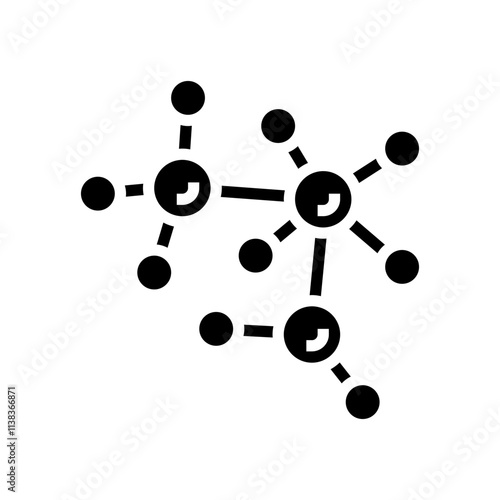 molecular structure genetic glyph icon vector. molecular structure genetic sign. isolated symbol illustration