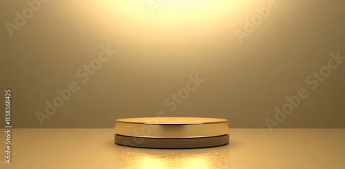 Gold cylindrical platform o...