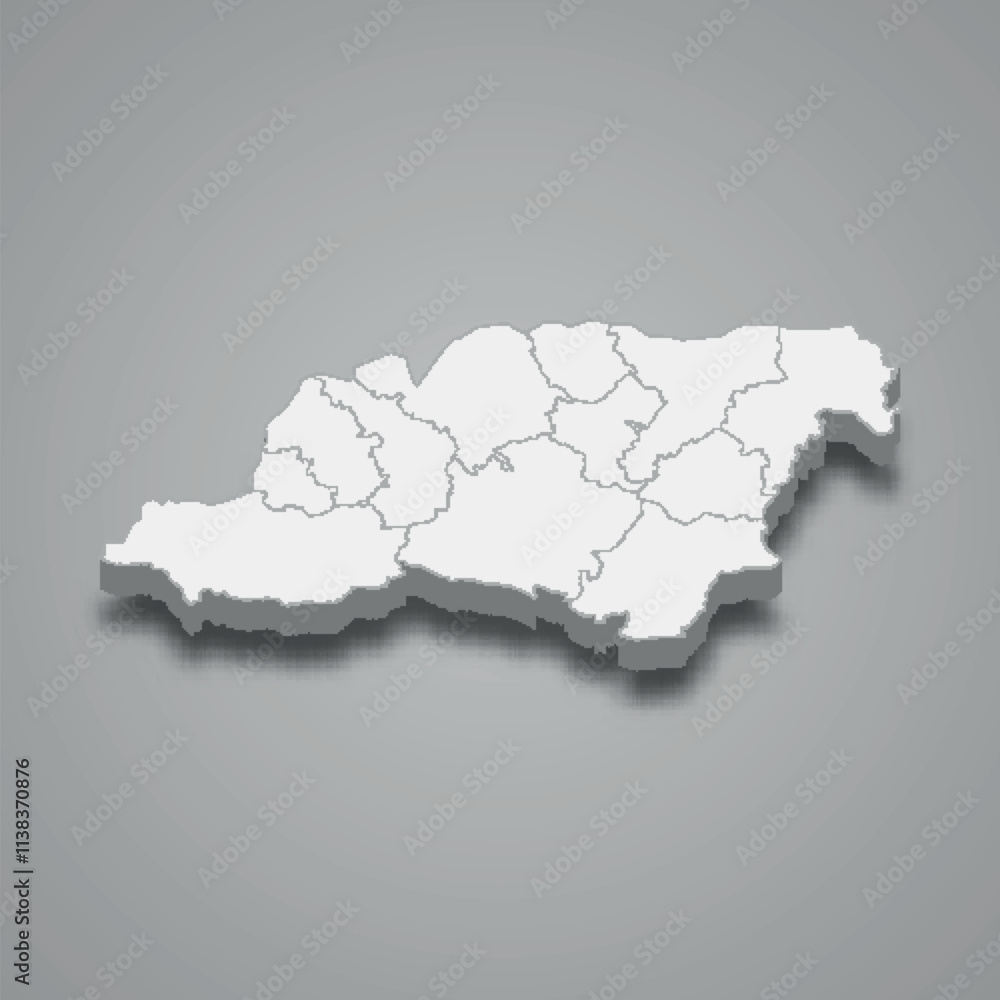 3d isometric map of Carinthia is a region of Slovenia 3d isometric map of Carinthia is a region of Slovenia