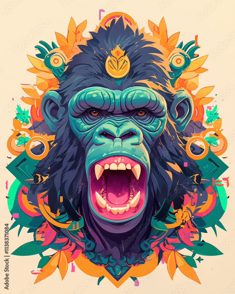 Gorilla symmetry layout illustration Gorilla symmetry layout illustration