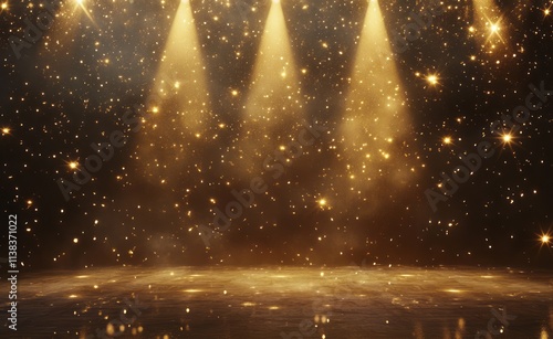 Golden Glittering Stage Lig...