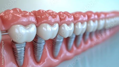 3D model of dental implants. photo