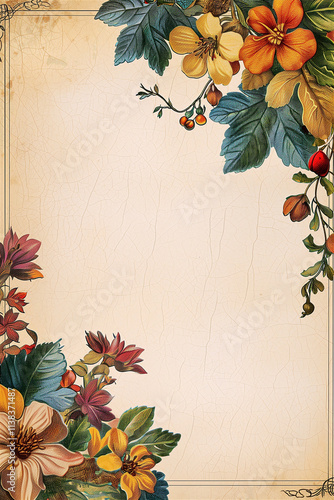 autumn background letter paper with leaves