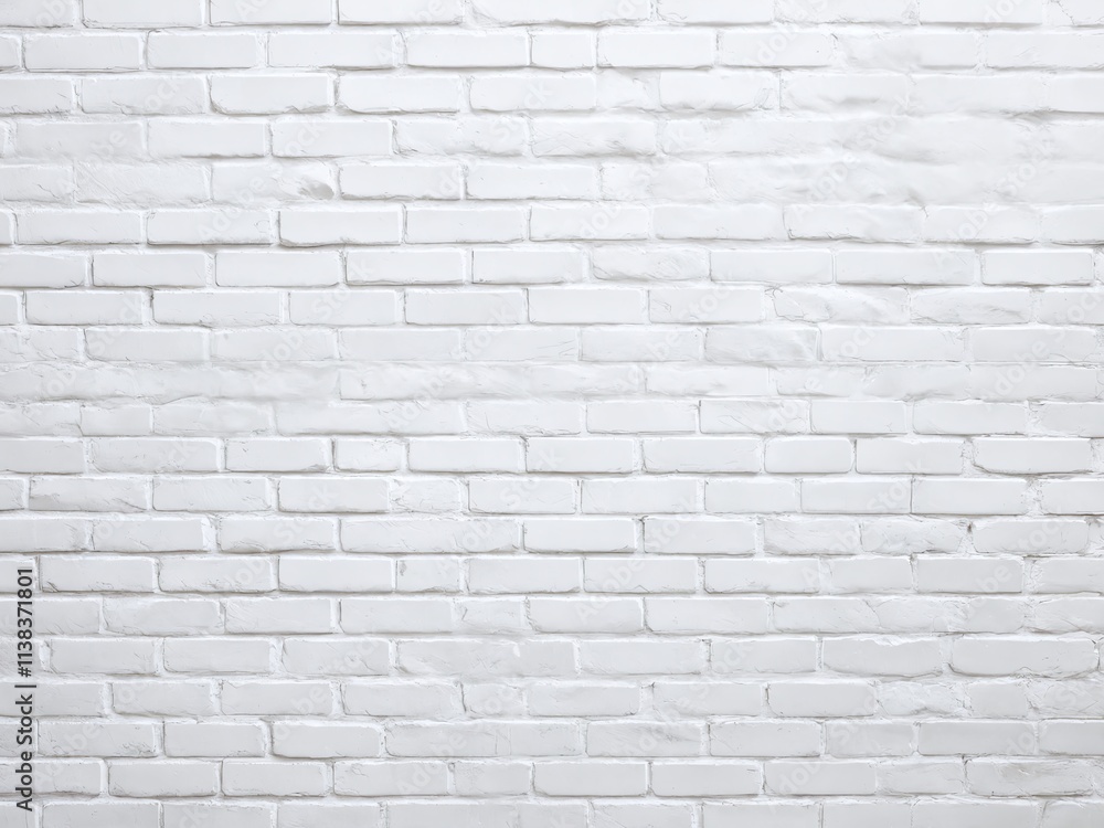 Textured white brick wall background with clean lines for design or decoration purposes in interior spaces Textured white brick wall background with clean lines for design or decoration purposes in interior spaces