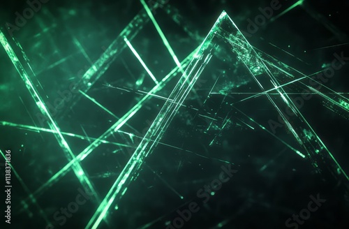 Abstract Green Crystal Geom...