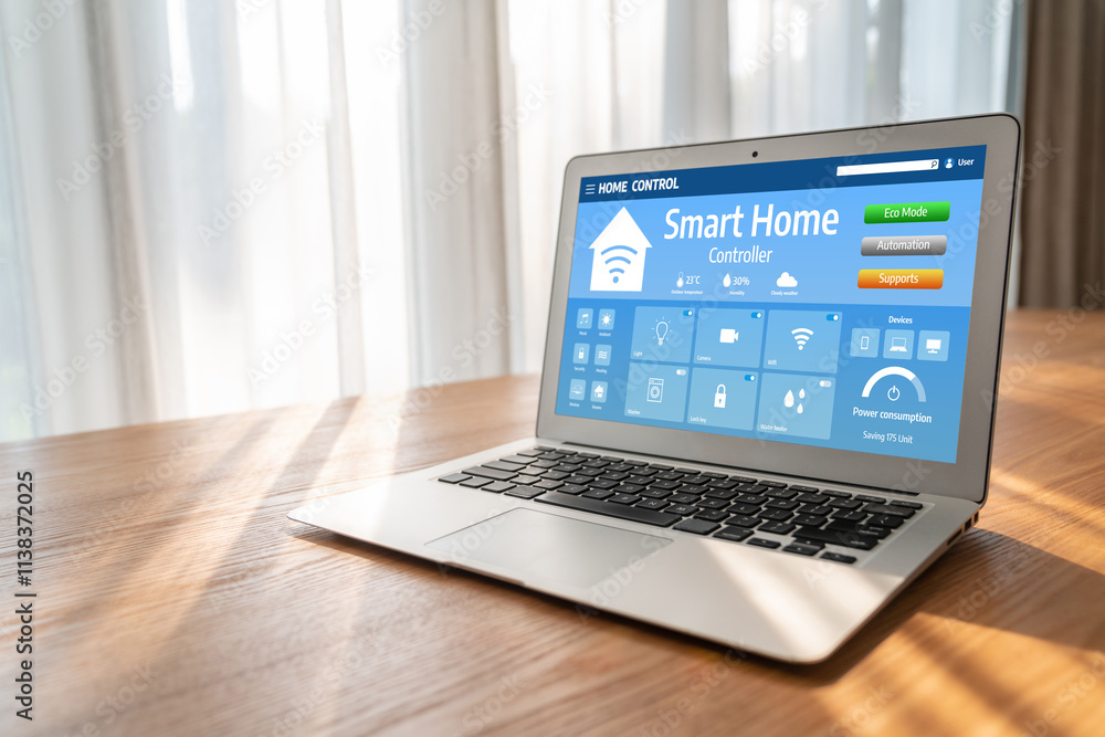 Smart home technology, centric remote control system with digital dashboard for air conditioning, safety security network or house automation. App software, ui panel programming IOT monitor snugly Smart home technology, centric remote control system with digital dashboard for air conditioning, safety security network or house automation. App software, ui panel programming IOT monitor snugly