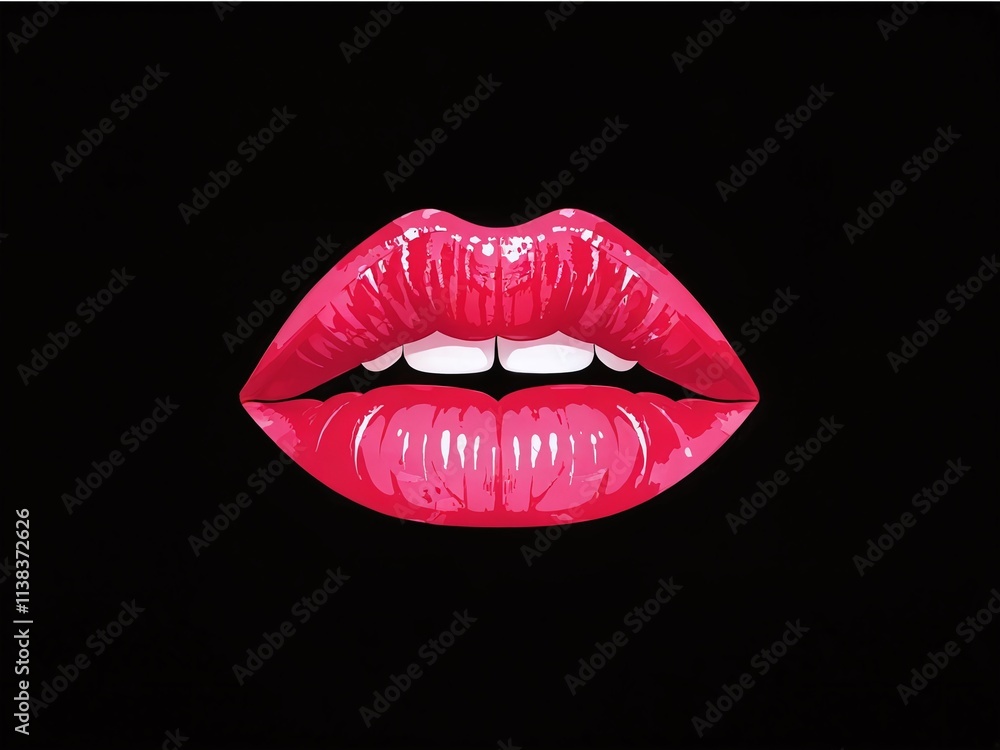 Bold red lips create a striking visual against a dark background showcasing beauty and artistry in makeup Bold red lips create a striking visual against a dark background showcasing beauty and artistry in makeup